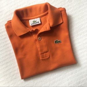 LIKE NEW Boys Orange Lacoste Pique Polo Size 6